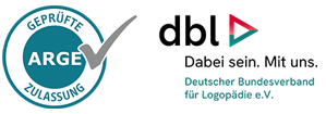 Siegel Deutscher Bundesverband für Logopädie e.V. und geprüfte ARGE-Zulassung